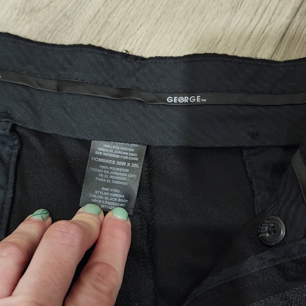 George Men's Black Pleated Slacks - Picture 8 of 12